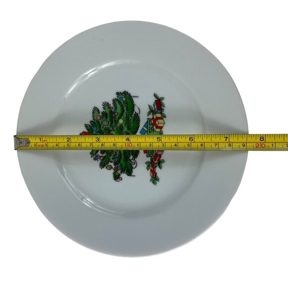 Vintage Christmas Tree Themed Colorful 7.5" Ceramic Plate - Picture 5 of 5